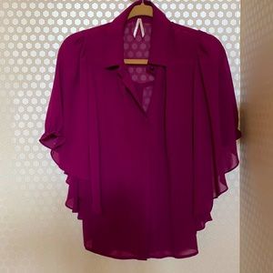 Cotton Candy plum sheer blouse